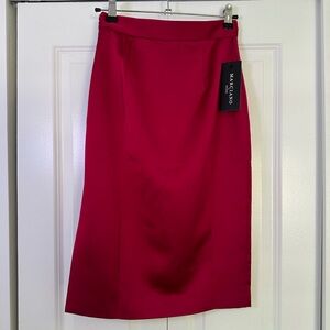 Guess by Marciano Red Pencil Skirt with Slit Size 2 NWT